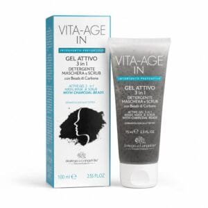 Vita-Age IN Active Gel 3-in-1 with charcoal beads, box and tube