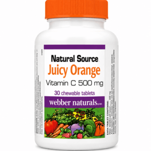 Webber Naturals Vitamin C 500 mg Juicy Orange 30 Chewable Tablets