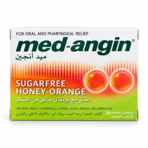 Med-Angin Sugarfree Honey-Orange Lozenges 20 pack product box