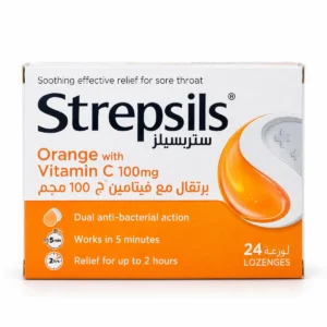 Strepsils Orange with Vitamin C 24 Lozenges front