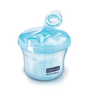 Optimal OPB-1459 Aqua milk powder dispenser with three-part container on white