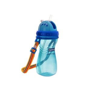 Optimal Wide Neck Silicone Straw Bottle 400 ml – Blue