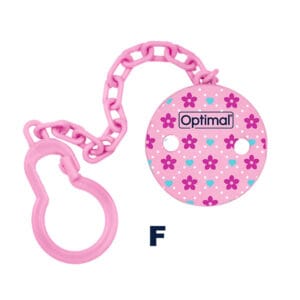 Optimal OPB-1042 Pink pacifier holder isolated on white