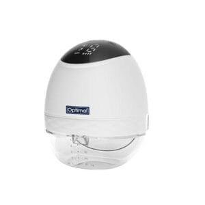 Optimal Wearable Breast Pump – White with black control panel and clear cup