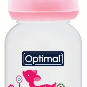 Optimal Orthodontic Slim Neck Baby Bottle 140 ml – Pink