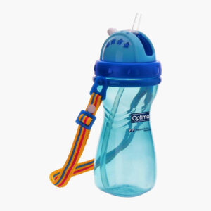 Optimal Wide Neck Silicone Straw Bottle 400 ml – Blue