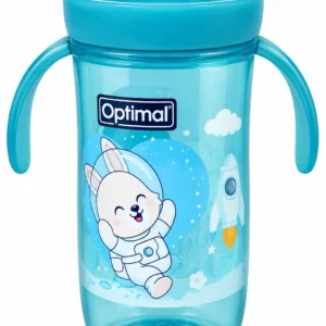 Optimal 360 degree trainer cup 320 ml blue isolated on white background