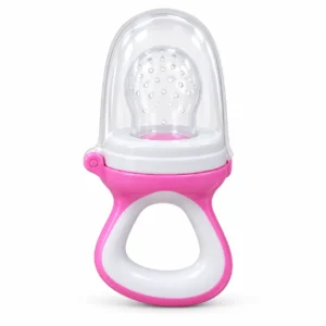 Optimal OPB-1127 pink baby food feeder isolated on white