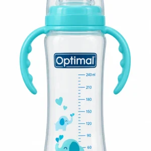 Optimal Anti-Colic Slim Orthodontic Baby Bottle with Handles 240 ml