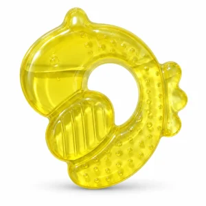 Optimal OPB-1103 yellow water filled teether isolated on white
